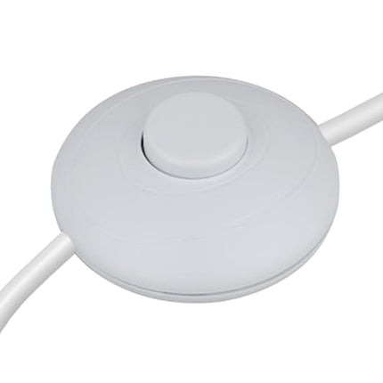 1Pcs Floor Lamp Foot Switch, White Foot Pedal Switch, Round Floor Lamps Foot Inline Switch, Step ON Off Spring Push Button, for Foot Pedal Control Replacement Floor Lamp Extension Cord Parts - LeafyLoom