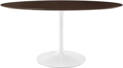 Modway Lippa Dining Table, 60", White Cherry Walnut - LeafyLoom