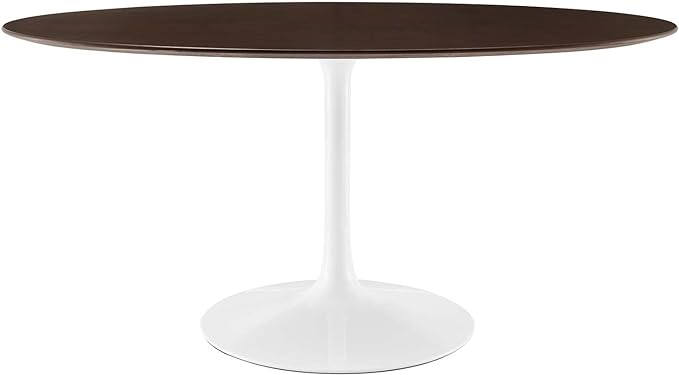 Modway Lippa Dining Table, 60", White Cherry Walnut - LeafyLoom