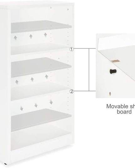 3 Shelf Wood Bookcase Freestanding Display Shelf Adjustable Layers Bookshelf for Home Office Library Small Narrow Space(White, 3-Layers,24.4W x 11.6D x 44.1H inch) - LeafyLoom