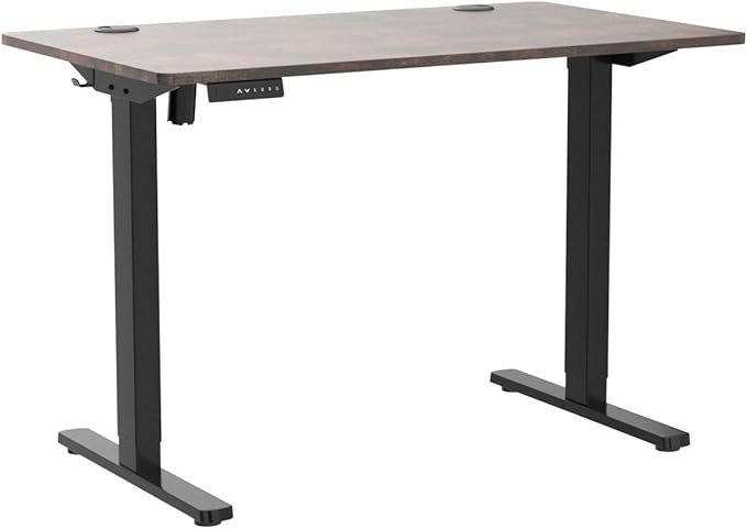 Sweetcrispy Electric Standing Desk, 40 x 24in Adjustable Height Electric Stand up Desk Standing Computer Desk Home Office Desk Ergonomic Workstation with 3 Memory Controller, Rustic Brown - LeafyLoom
