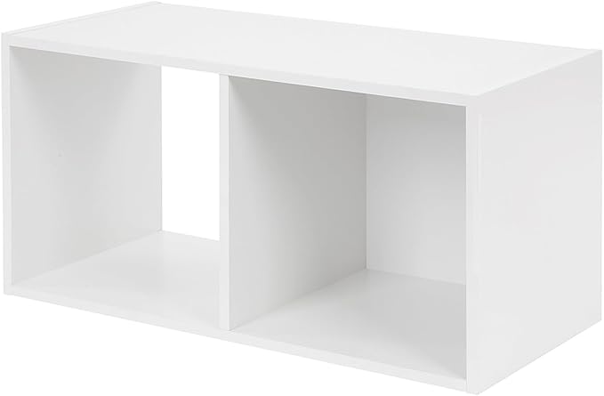 PACHIRA E-Commerce Wooden Storage Cubes Bookcase, Unit Shelf, Closet Cabinet, Organizer Rack in Living Room, Bedroom, Study, 2 Cube, White - LeafyLoom