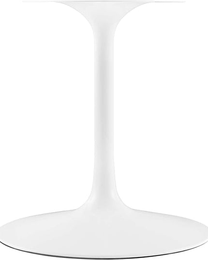 Modway Lippa 78" Oval-Shaped Mid-Century Modern Dining Table with Artificial Marble Top and White Base - LeafyLoom
