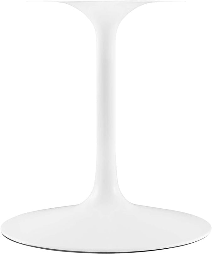 Modway Lippa 78" Oval-Shaped Mid-Century Modern Dining Table with Artificial Marble Top and White Base - LeafyLoom