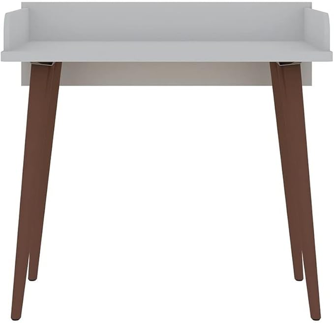 Manhattan Comfort Hampton Mid Century Modern Home Office Computer Desk Table, 35.43, White - LeafyLoom