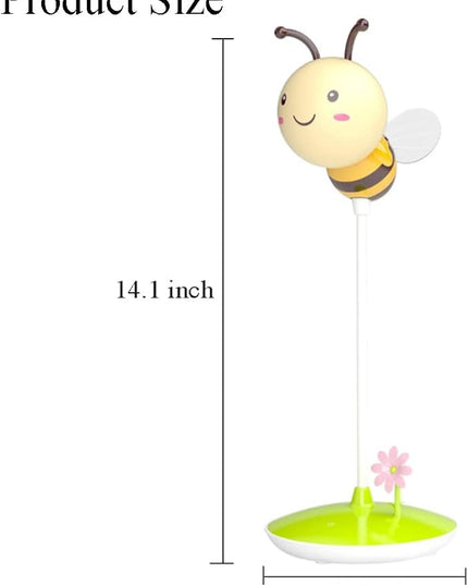 Cute Bumblebee LED Desk Lamp Touch Control Dimming 3 Brightness and 360°Flexible Gooseneck Eye-Care USB Rechargeable Lamp for Teens - LeafyLoom