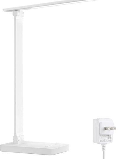 Lepro LED Desk Lamp, Metal Desk Light 9.5W 800lm, Dimmable Home Office Desktop Task Lamp Touch Control, 5 Color Modes 5 Brightness Level for Task, Reading, Crafting, Sewing, Puzzle, Nail Lamp, White - LeafyLoom