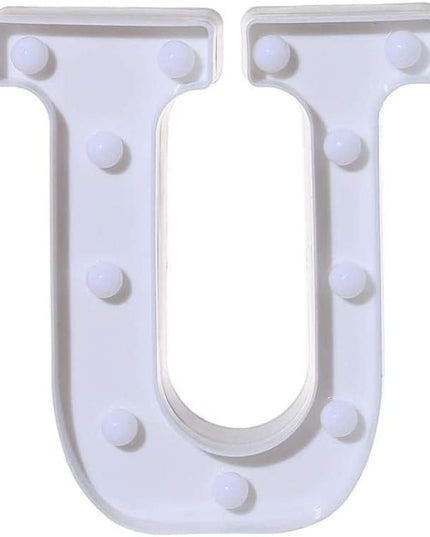 LED Letter Lights Sign I Light Up Letters Sign for Night Light Wedding Birthday Party Battery Powered Christmas Lamp Home Bar Decoration (U) - LeafyLoom