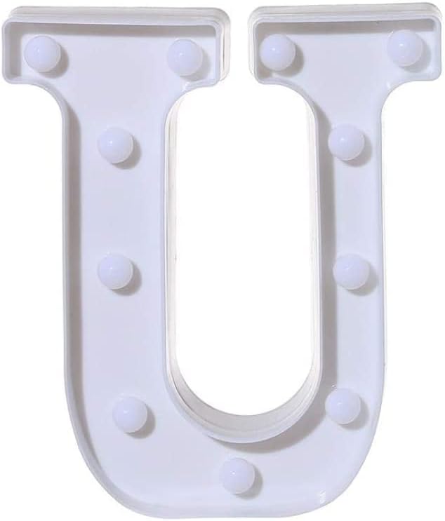 LED Letter Lights Sign I Light Up Letters Sign for Night Light Wedding Birthday Party Battery Powered Christmas Lamp Home Bar Decoration (U) - LeafyLoom