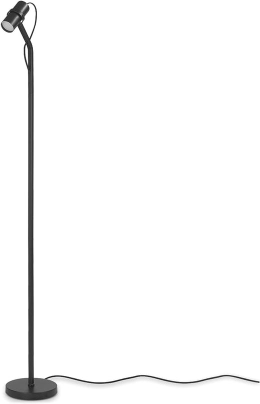 Globe Electric MRDK by Globe Series.01.FL 58" LED Floor Lamp, 9 Watts, 400 Lumens, 3000 Kelvin Warm White, Adjustable Shade, On/Off Rocker Switch on Shade, Matte Black - LeafyLoom