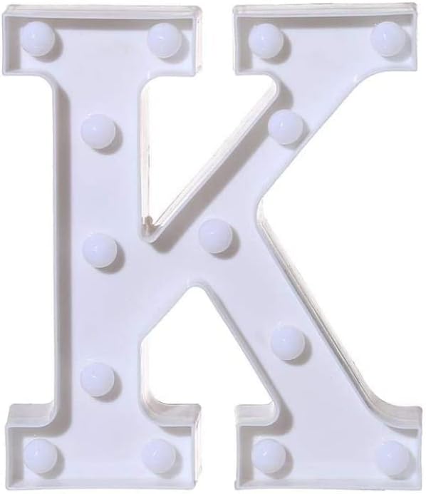 LED Letter Lights Sign I Light Up Letters Sign for Night Light Wedding Birthday Party Battery Powered Christmas Lamp Home Bar Decoration (K) - LeafyLoom