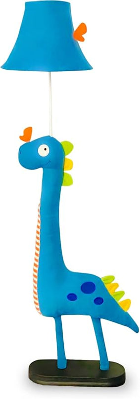 Kids Floor Lamp, Blue Dinosaur Design 50 Inch Modern Floor Lamp for Bedroom, Hand-Stitched Toy Standing Lamp for Living Room, Package Come with an E26 LED Bulb - LeafyLoom