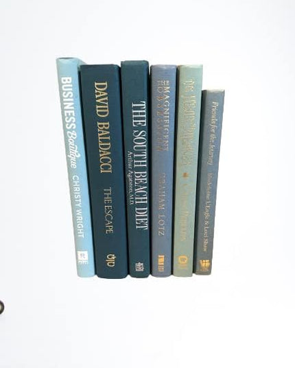 Colored Real Decorative Book Set - Decor Books for Book Shelf Decor, Home Decor for Shelves, Bookcase Decor - Great Book Decor, Decorative Books for Home Decor, Books for Decor (Ocean) - LeafyLoom
