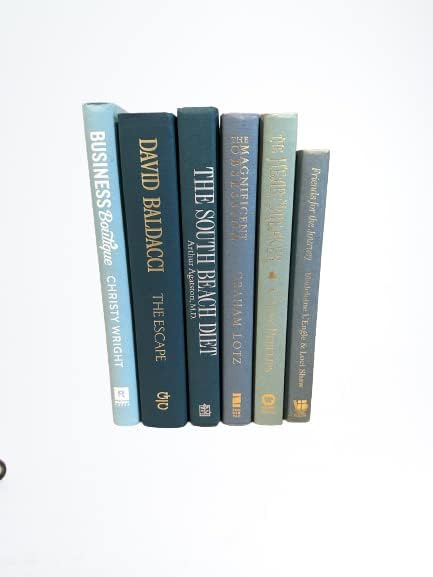 Colored Real Decorative Book Set - Decor Books for Book Shelf Decor, Home Decor for Shelves, Bookcase Decor - Great Book Decor, Decorative Books for Home Decor, Books for Decor (Ocean) - LeafyLoom