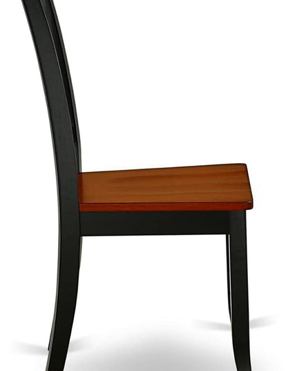 East West Furniture DAC-BCH-W Danbury Dining Room Chairs - Slat Back Solid Wood Seat Chairs, Set of 2, Black & Cherry - LeafyLoom