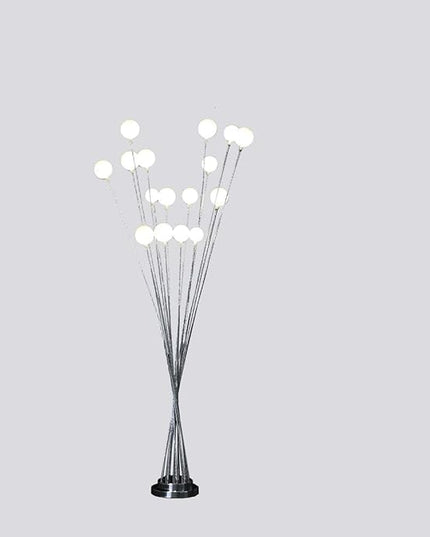 NicBex Floor Lamp,Modern Home Decor Floor Lamp with 16 Frosted White Orb Round Buns Shade,Standing Lamp Tall Lamp,Floor Lamps for Living Room,Bedroom and Office,Reading Light,Easy Assembly,Silver - LeafyLoom