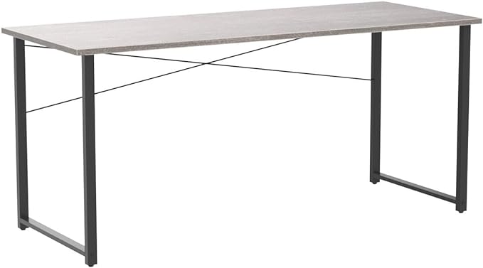 Coleshome 63 Inch Computer Desk, Modern Simple Style Desk for Home Office, Study Student Writing Desk,Grey Oak - LeafyLoom