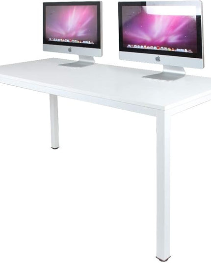 SogesGame Computer Desk, 63 inches Office Desk Computer Table Study Writing Desk Workstation for Home Office, White Dining Table - LeafyLoom