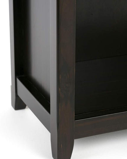 SIMPLIHOME Amherst SOLID WOOD 30 Inch Transitional 5 Shelf Bookcase in Hickory Brown, For the Living Room, Study Room and Office - LeafyLoom
