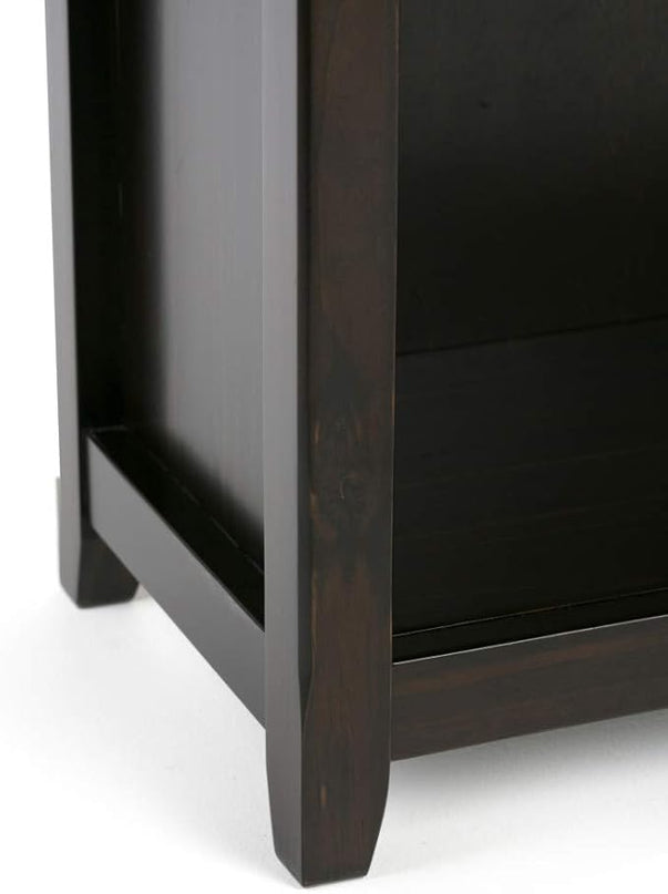 SIMPLIHOME Amherst SOLID WOOD 30 Inch Transitional 5 Shelf Bookcase in Hickory Brown, For the Living Room, Study Room and Office - LeafyLoom
