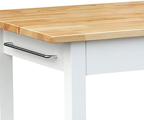 Casual Home Solid Hardwood Top, Natural/White, 40" W (373-91) Kitchen Island, Natural&White - LeafyLoom