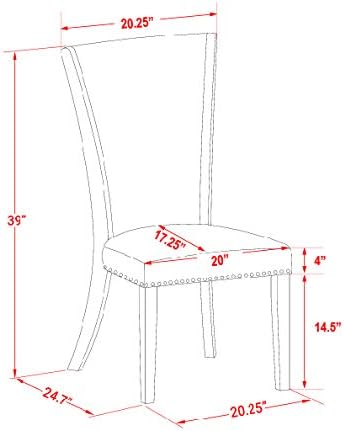 East West Furniture Norfolk 3 Piece Dining Room Set Contains a Rectangle Kitchen Table with Butterfly Leaf and 2 Baby Blue Linen Fabric Parson Chairs, 32x54 Inch, NFVE3-WHI-15 - LeafyLoom