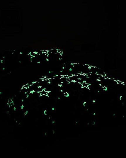 Feelyou Galaxy Glow in The Dark Comforter Set for Girls Kids Twin Purple Universe Starry Night Bedding Set Super Soft Outer Space Stars Moon Comforter Girl Bedroom Glow Decor Bedding Quilted Duvet - LeafyLoom