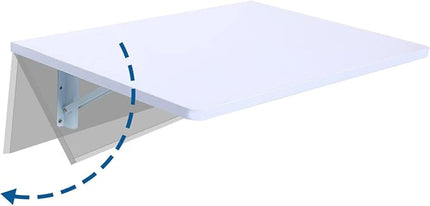 Medium White Folding Wall Desk, 23.6 x 15.8inch, Floating Desk for Small Space, Sturdy Wood, Easy Assembly, Ideal for Home & Commercial Use - LeafyLoom