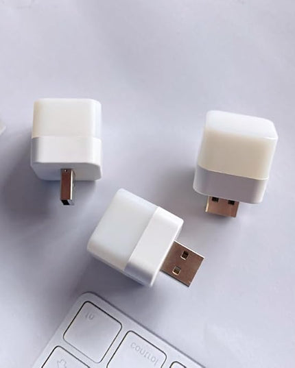 Mini USB Night Lights，Plug in LED Bulb，Flexible LED Ambient Light ，Emergency Lighting，Compact，Ideal for Bedroom，Bathroom，Nursery，Hallway，Outdoor Camping，Reading(8PCS,White) - LeafyLoom