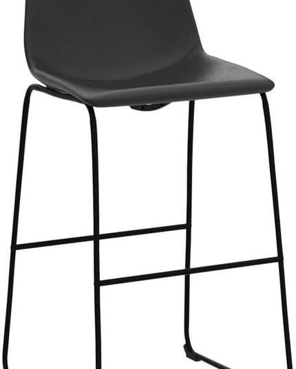 NicBex Retro Bar Stools Crazy-Horse Leather with Metal Legs Barstools, Lounge Kitchen Island Bar Stools, Set of 2, (Black Color) (A-GE17022-USSU014) - LeafyLoom