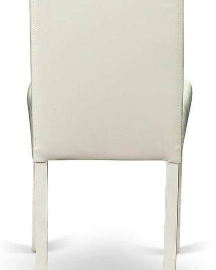 East West Furniture 1NDAB5-LWH-64 5 Piece Dinette Set for 4 Includes a Rectangle Room Table with Dropleaf and 4 White Faux Leather Parson Dining Chairs, 30x48 Inch - LeafyLoom
