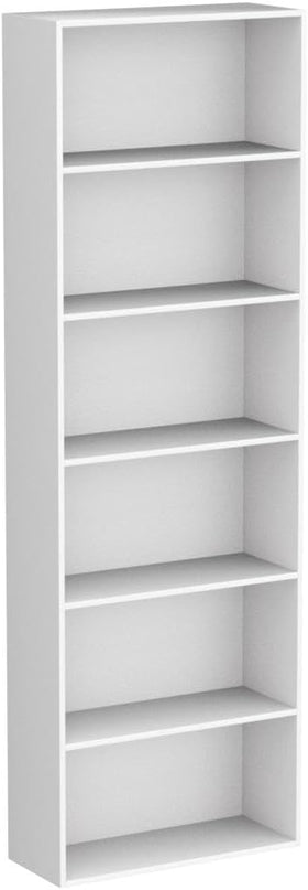 FOTOSOK 6-Tier Open Bookcase and Bookshelf, Freestanding Display Storage Shelves Tall Bookcase for Bedroom, Living Room and Office, White - LeafyLoom