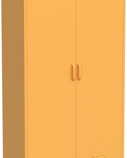 Novogratz Cache Tall 2 Door Metal Locker Cabinet, Yellow - LeafyLoom