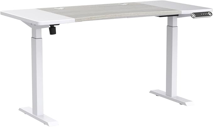 Radlove Dual Motor Height Adjustable Standing Desk, 63 x 30 Height Adjustable Computer Desk Sit Stand Desk Home Office Desks with Splice Board 265 lb Load Capacity White Frame + White Top - LeafyLoom