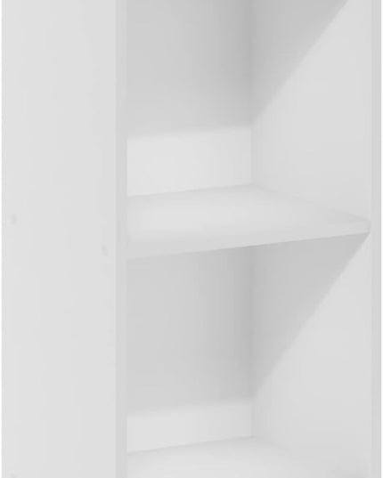 Furinno Luder Shelf Bookcase with 1 Door Storage Cabinet, White - LeafyLoom