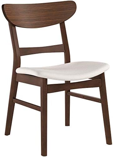 Christopher Knight Home Idalia Dining Chairs, 2-Pcs Set, Rubber Wood, Light Beige / Walnut Finish - LeafyLoom