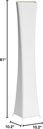 LEONC Design 61'' Creative LED Floor Lamp, Softlighting Minimalist Modern Contemporary with Fabric Shade & 2 Bulbs Floor Lamps for Living Room Bedroom Warm Atmosphere(Tyvek Dupont 10 x 10 x 61 inch) - LeafyLoom
