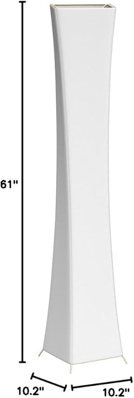 LEONC Design 61'' Creative LED Floor Lamp, Softlighting Minimalist Modern Contemporary with Fabric Shade & 2 Bulbs Floor Lamps for Living Room Bedroom Warm Atmosphere(Tyvek Dupont 10 x 10 x 61 inch) - LeafyLoom