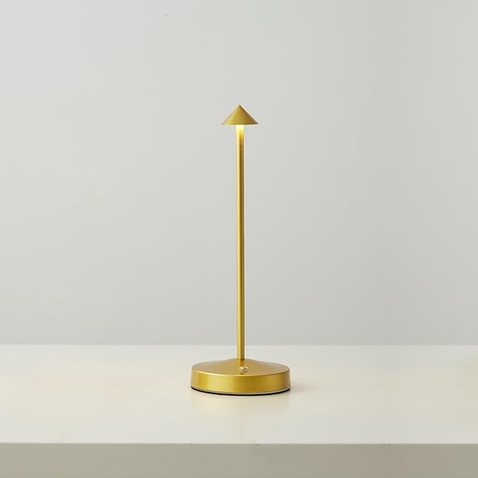 Cordless Table Lamps,Rechargeable Led Touch Bar Lamp,Portable Battery Operated Lamps,Dimmable Small Table Lamps,Minimalist Design,for Living Room/Restaurant/Couple Dinner/(Gold) - LeafyLoom
