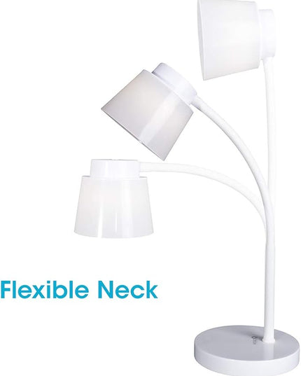 OttLite Clarify LED Desk Lamp with 4 Brightness Settings – Touch Activated Controls, Modern White Design, ClearSun LED Lighting, Flexible Neck, for Work, Study, Reading, Crafting - LeafyLoom