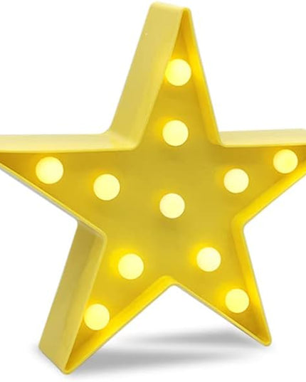 LED Star Sign Night Light, Can Be Hung On The Wall Kids Room Room Light, Suitable for Birthday Party, Holiday Decoration, Baby Room Nursery Decoration. (Yellow Stars) - LeafyLoom