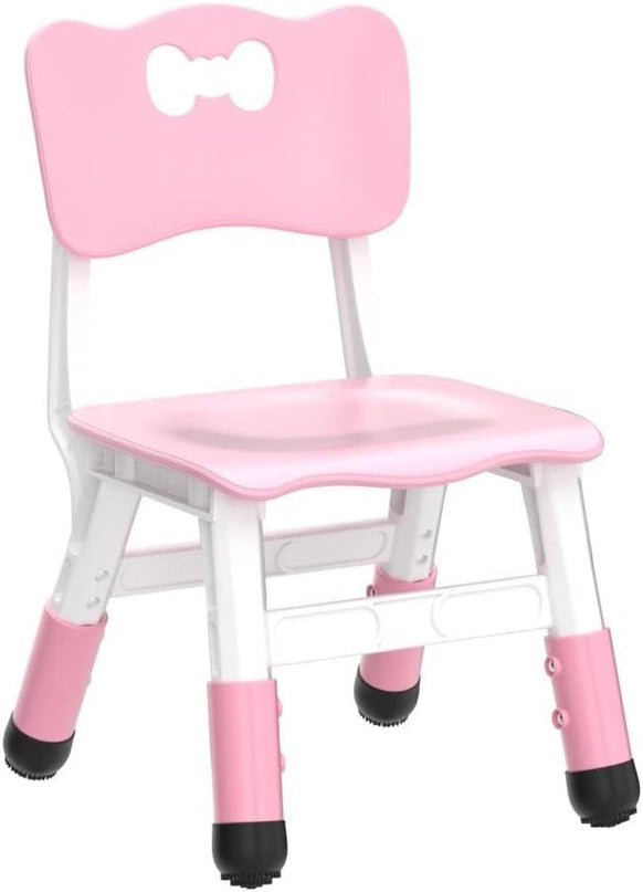 Adjustable Kid Chairs Indoor 3 Level Adjustable Suitable for Children Age 2-6. Maximum load-bearing 220LBS Suitable for Family Classroom and Nursery Child Seat Set (2-Pack-Pink) - LeafyLoom