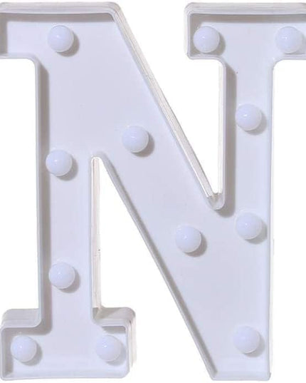 LED Marquee Letter Lights Sign N 26 Alphabet Light Up Letters Sign for Night Light Wedding Birthday Party Battery Powered Christmas Lamp Home Bar Decoration (N) - LeafyLoom