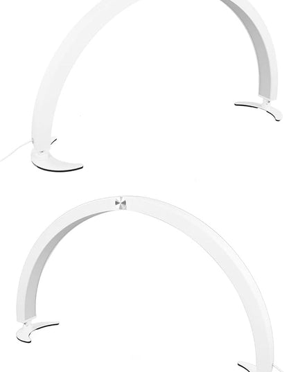 Pomya Half Moon Light for Nails, 28 Inch Foldable LED Half Moon Desk Lamp with 10 Brightness Adjustment, 3200K‑5600K Dimmable Lighting Lamp with Remote for Beauty Lash Extension Tattoo - LeafyLoom