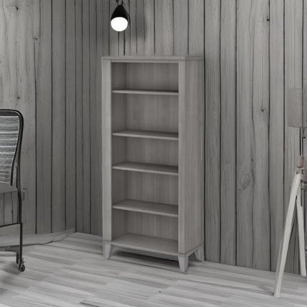 Bush WC81265 Somerset 5-Shelf 65-Inch H Bookcase, Platinum Gray - LeafyLoom