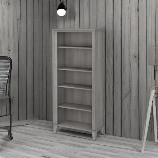 Bush WC81265 Somerset 5-Shelf 65-Inch H Bookcase, Platinum Gray - LeafyLoom