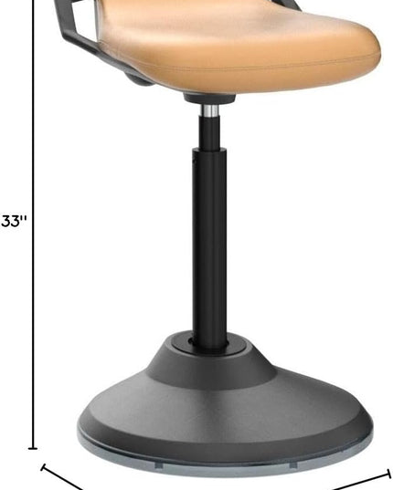 bonVIVO Standing Desk Chair - Ergonomic Chair for Tall Office Desks w/Back Support and Handles for Posture and Balance - Work from Home High Stool - Khaki - LeafyLoom