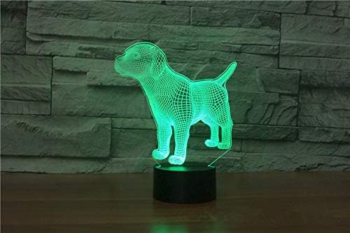 Little Dog Puppy Figure 3D lamp Optical Night Light 7 Colors Changing LED Illusion Lamps Gifts for Girls Kids Baby Girls Daughter Sister Aunt or Mother - LeafyLoom