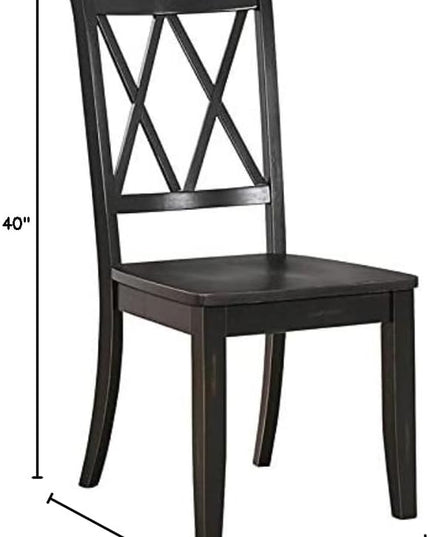 Homelegance Dining Chair (Set of 2), Wood, Black - LeafyLoom