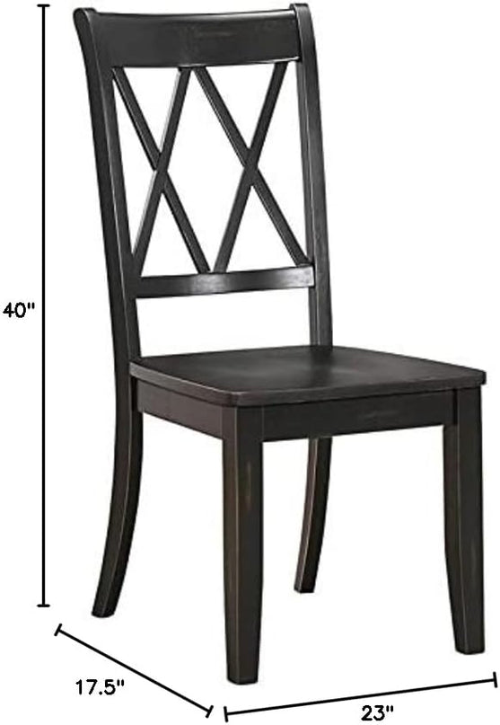 Homelegance Dining Chair (Set of 2), Wood, Black - LeafyLoom